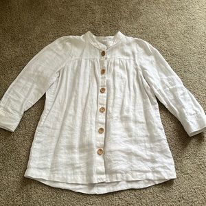 White button down blouse